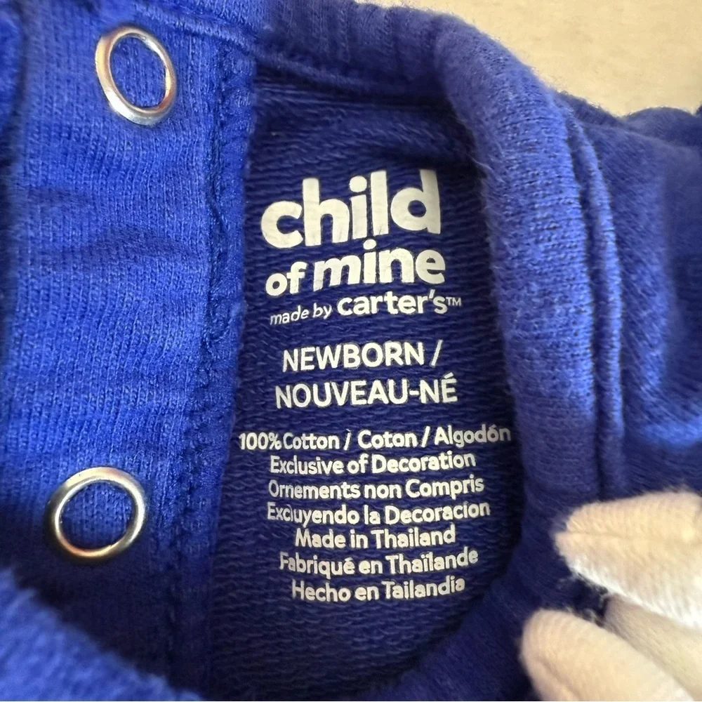 Carter's Blue Baby Outfit with Gold Glitter Embelishment